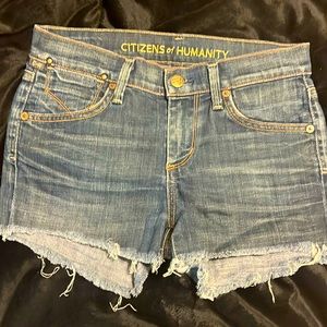 Citizens for Humanity blue jean cutoff shorts